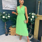 Frankie Pleated Midi Dress Apple
