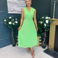 Frankie Pleated Midi Dress Apple
