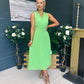 Frankie Pleated Midi Dress Apple