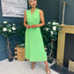 Frankie Pleated Midi Dress Apple
