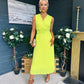 Frankie Pleated Midi Dress Lime