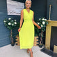 Frankie Pleated Midi Dress Lime