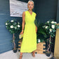 Frankie Pleated Midi Dress Lime