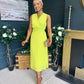 Frankie Pleated Midi Dress Lime