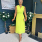 Frankie Pleated Midi Dress Lime
