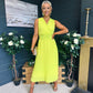 Frankie Pleated Midi Dress Lime