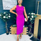 Liz Pearl Detailed Occasion Dress Orchid