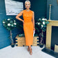 Liz Pearl Detailed Occasion Dress Orange