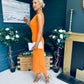 Liz Pearl Detailed Occasion Dress Orange