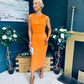 Liz Pearl Detailed Occasion Dress Orange
