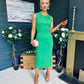 Liz Pearl Detailed Occasion Dress Green