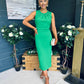 Liz Pearl Detailed Occasion Dress Green