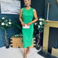 Liz Pearl Detailed Occasion Dress Green