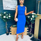 Liz Pearl Detailed Occasion Dress Cobalt