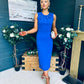 Liz Pearl Detailed Occasion Dress Cobalt