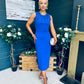 Liz Pearl Detailed Occasion Dress Cobalt