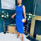 Liz Pearl Detailed Occasion Dress Cobalt