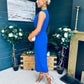Liz Pearl Detailed Occasion Dress Cobalt