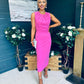 Liz Pearl Detailed Occasion Dress Pink