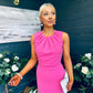 Liz Pearl Detailed Occasion Dress Pink