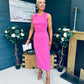 Liz Pearl Detailed Occasion Dress Pink