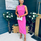 Liz Pearl Detailed Occasion Dress Pink