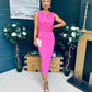 Liz Pearl Detailed Occasion Dress Pink