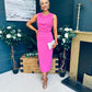 Liz Pearl Detailed Occasion Dress Pink