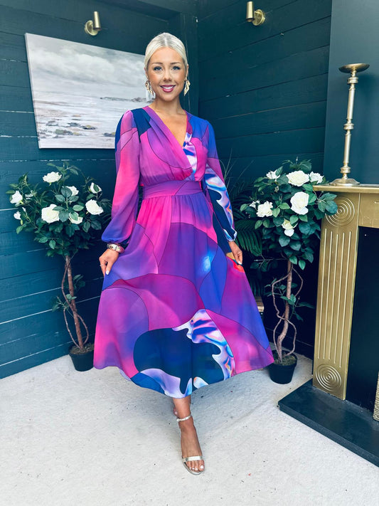 Tara Banded Midi Dress Violet