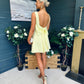 Colleen Peal & Bow Detail Mini Dress Yellow