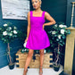 Colleen Peal & Bow Detail Mini Dress Orchid