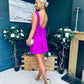 Colleen Peal & Bow Detail Mini Dress Orchid