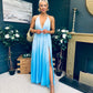 Steff Halterneck Occasion Dress Ombre Blue