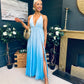 Steff Halterneck Occasion Dress Ombre Blue