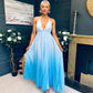Steff Halterneck Occasion Dress Ombre Blue