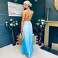 Steff Halterneck Occasion Dress Ombre Blue