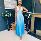Steff Halterneck Occasion Dress Ombre Blue