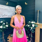 Steff Halterneck Occasion Dress Ombre Fuchsia