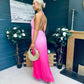 Steff Halterneck Occasion Dress Ombre Fuchsia
