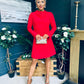 Harlow Detailed Mini Dress Red