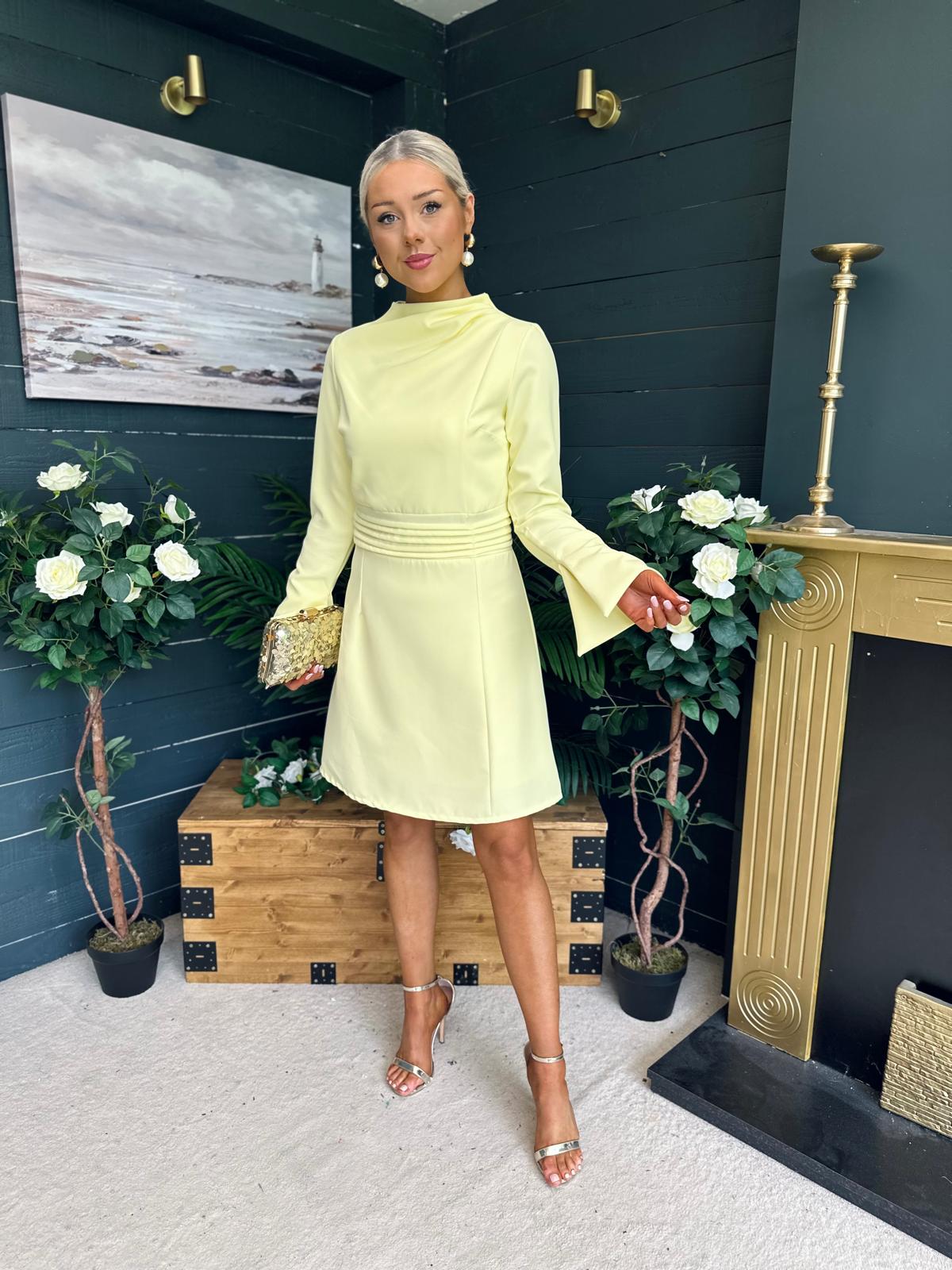 Harlow Detailed Mini Dress Yellow