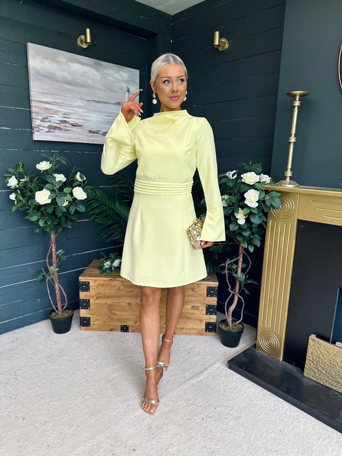 Harlow Detailed Mini Dress Yellow