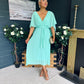 Caoimhe Cape Detail Occasion Dress Pastel