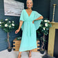 Caoimhe Cape Detail Occasion Dress Pastel