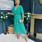 Caoimhe Cape Detail Occasion Dress Green