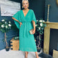 Caoimhe Cape Detail Occasion Dress Green