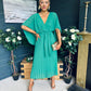 Caoimhe Cape Detail Occasion Dress Green