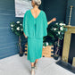 Caoimhe Cape Detail Occasion Dress Green