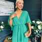 Caoimhe Cape Detail Occasion Dress Green