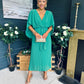Caoimhe Cape Detail Occasion Dress Green
